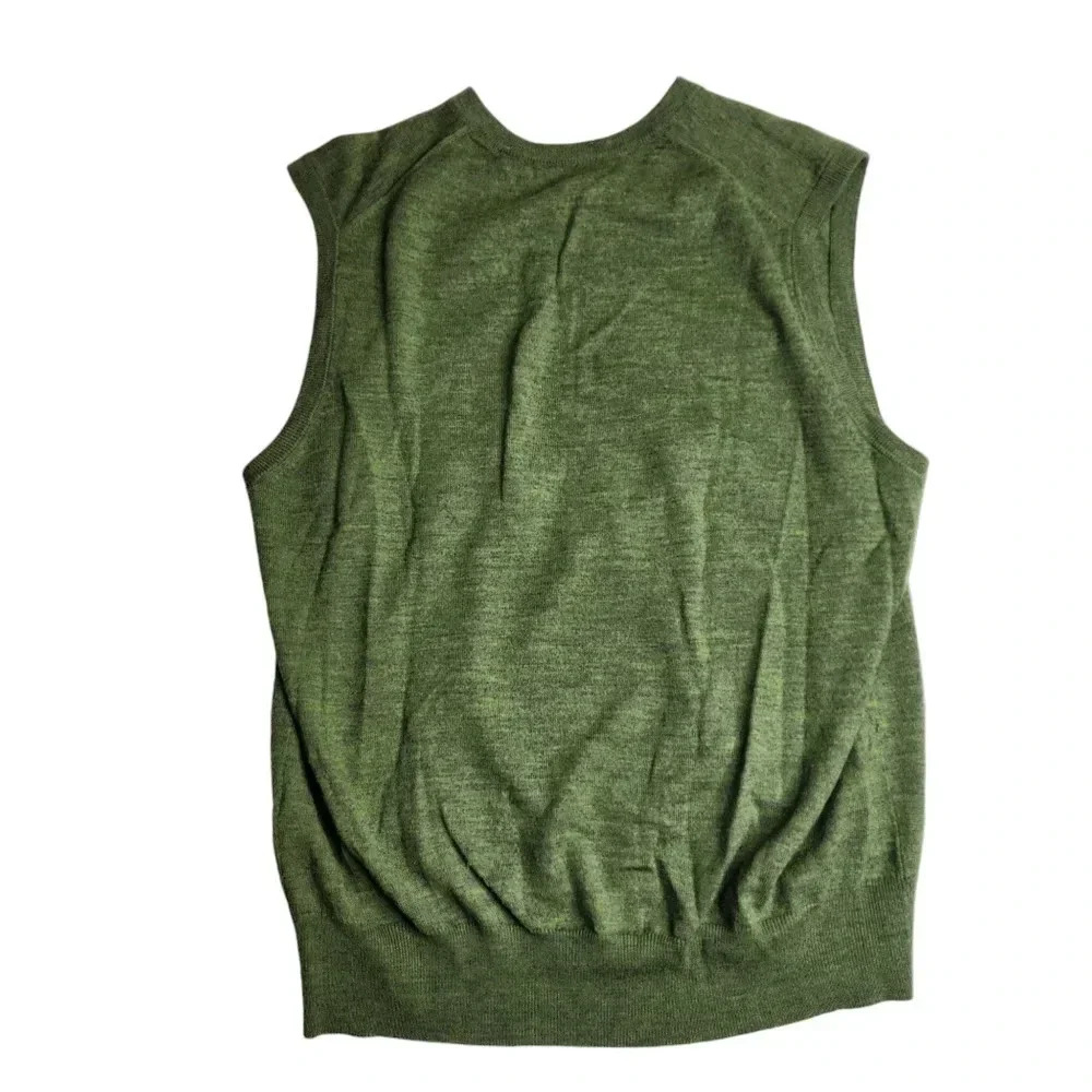 Peter Millar Extra Fine Italian Merino Wool Vest Size Large Green Rooster - Picture 2 of 8